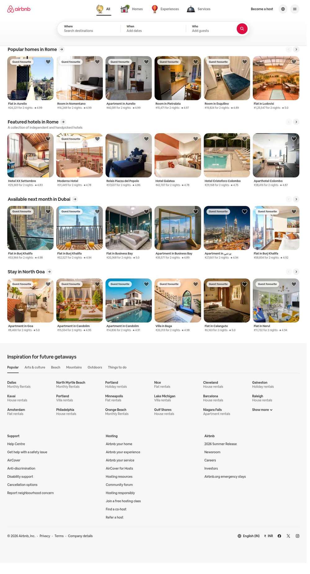 Airbnb | Holiday rentals, cabins, beach houses & more website preview