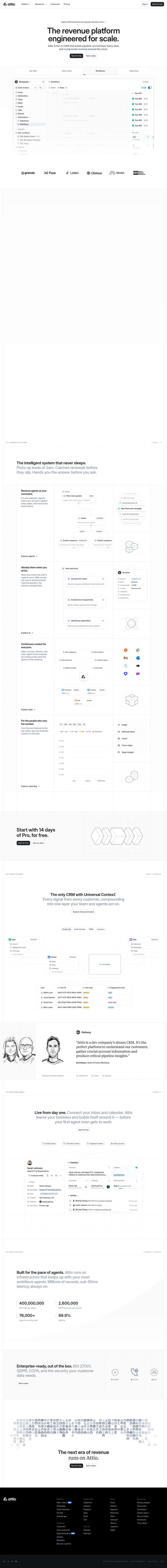 Attio: Ask more from CRM website preview