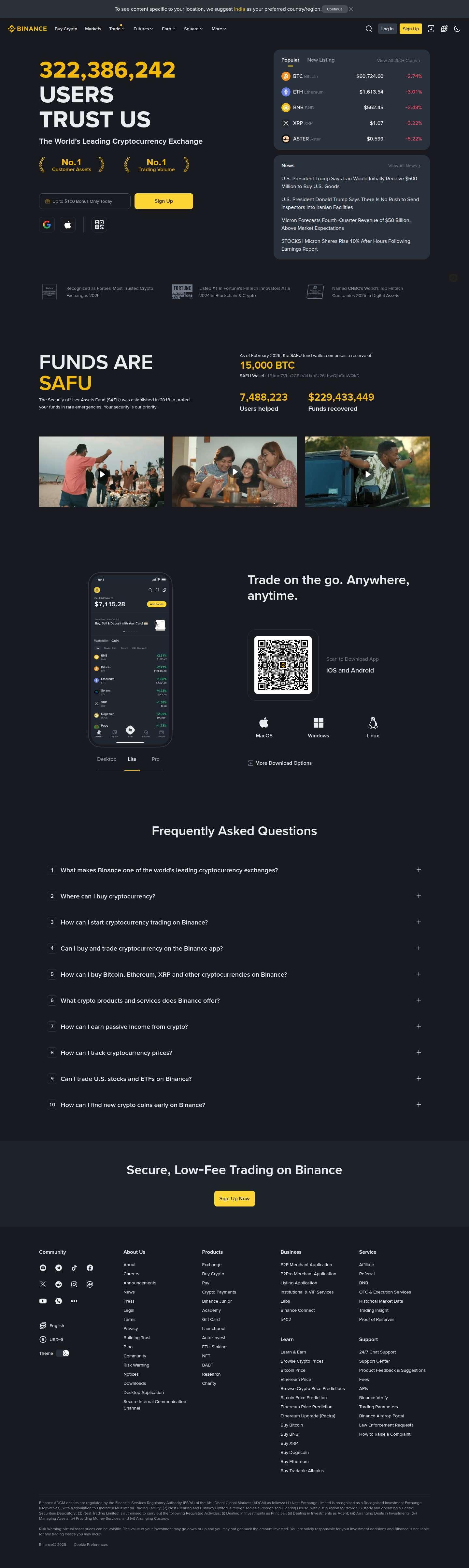 binance.com website preview