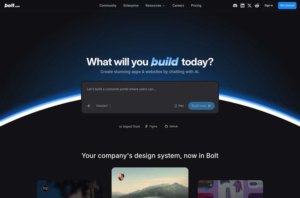 Bolt AI builder: Websites, apps & prototypes website preview