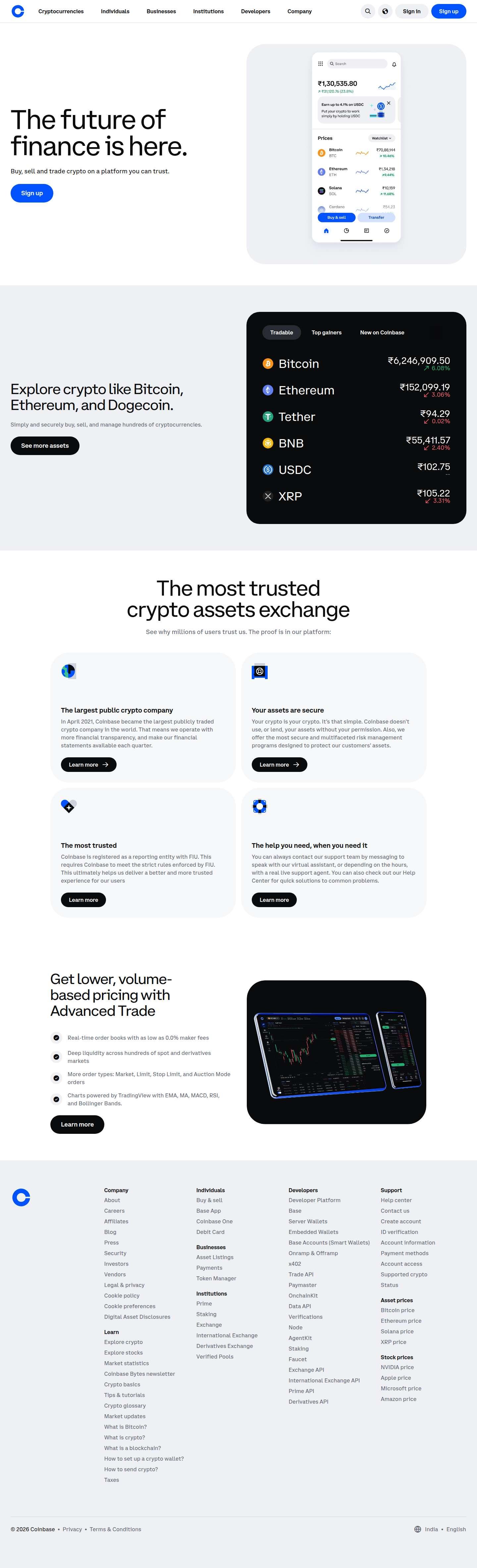 coinbase.com website preview