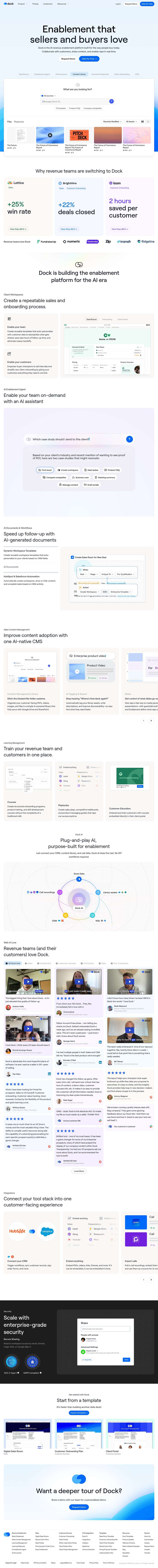 Dock | AI Revenue Enablement that Sellers & Buyers Love website preview