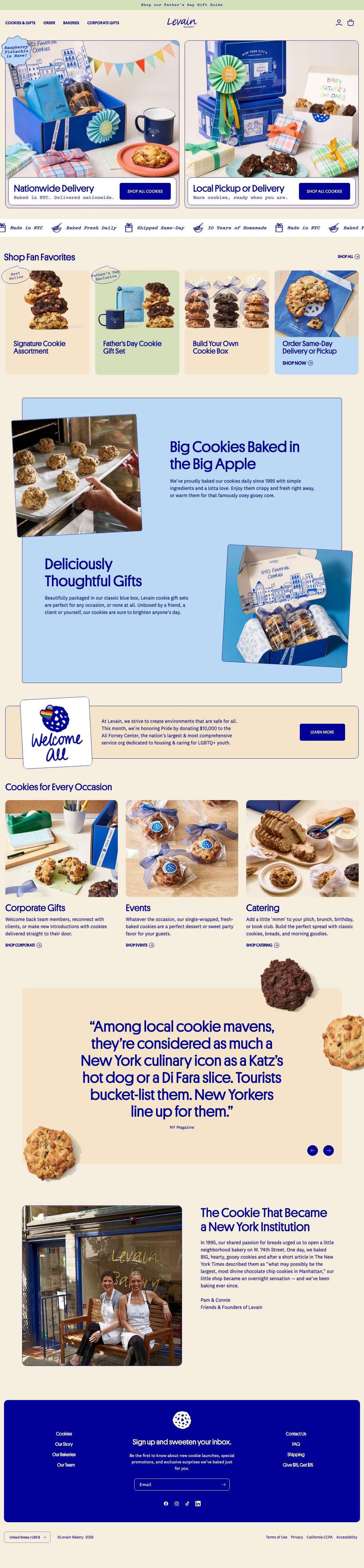 Levain Bakery™️ | New York City's Most Famous Cookies website preview