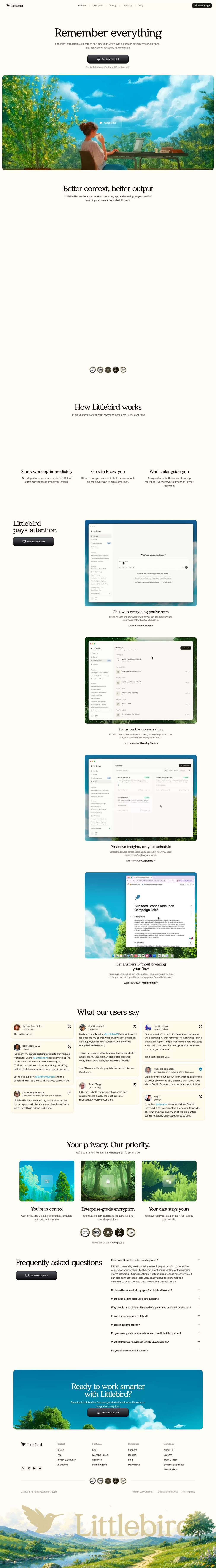 Home | Littlebird website preview