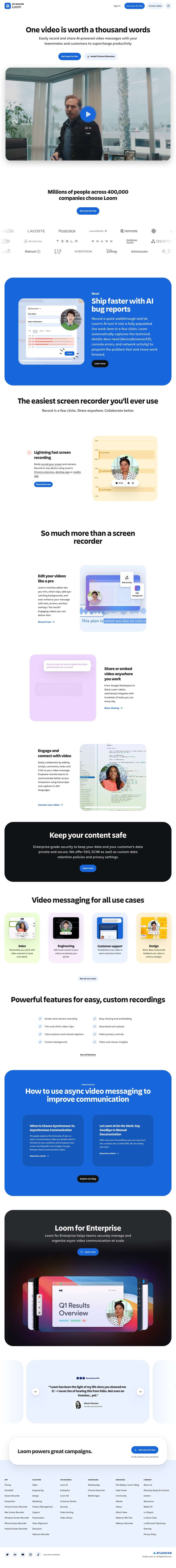 Free screen recorder for Mac and PC | Loom website preview