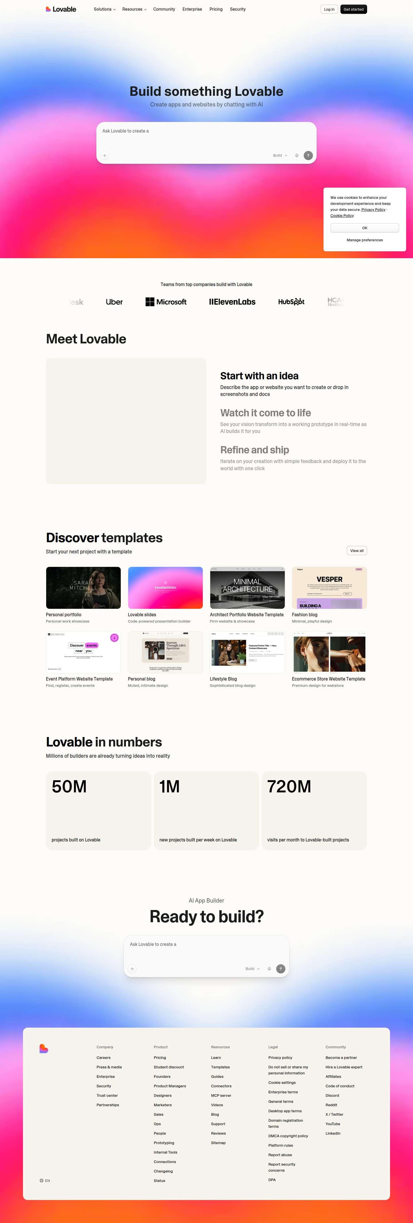 lovable.dev website preview
