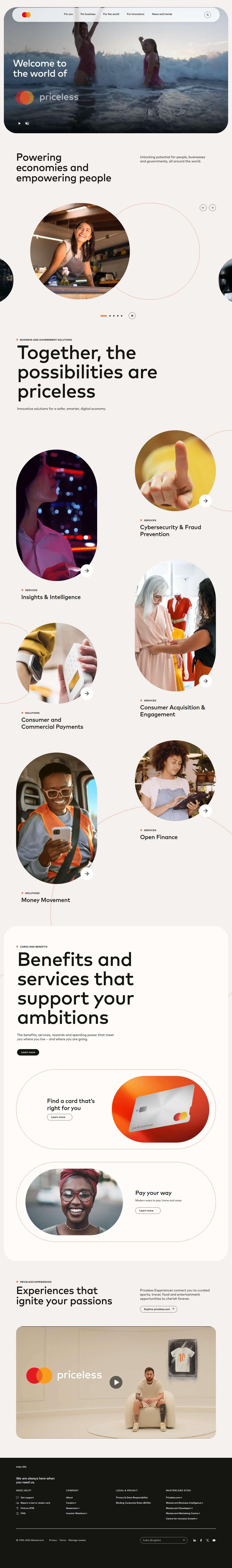 First-fold preview of mastercard.com