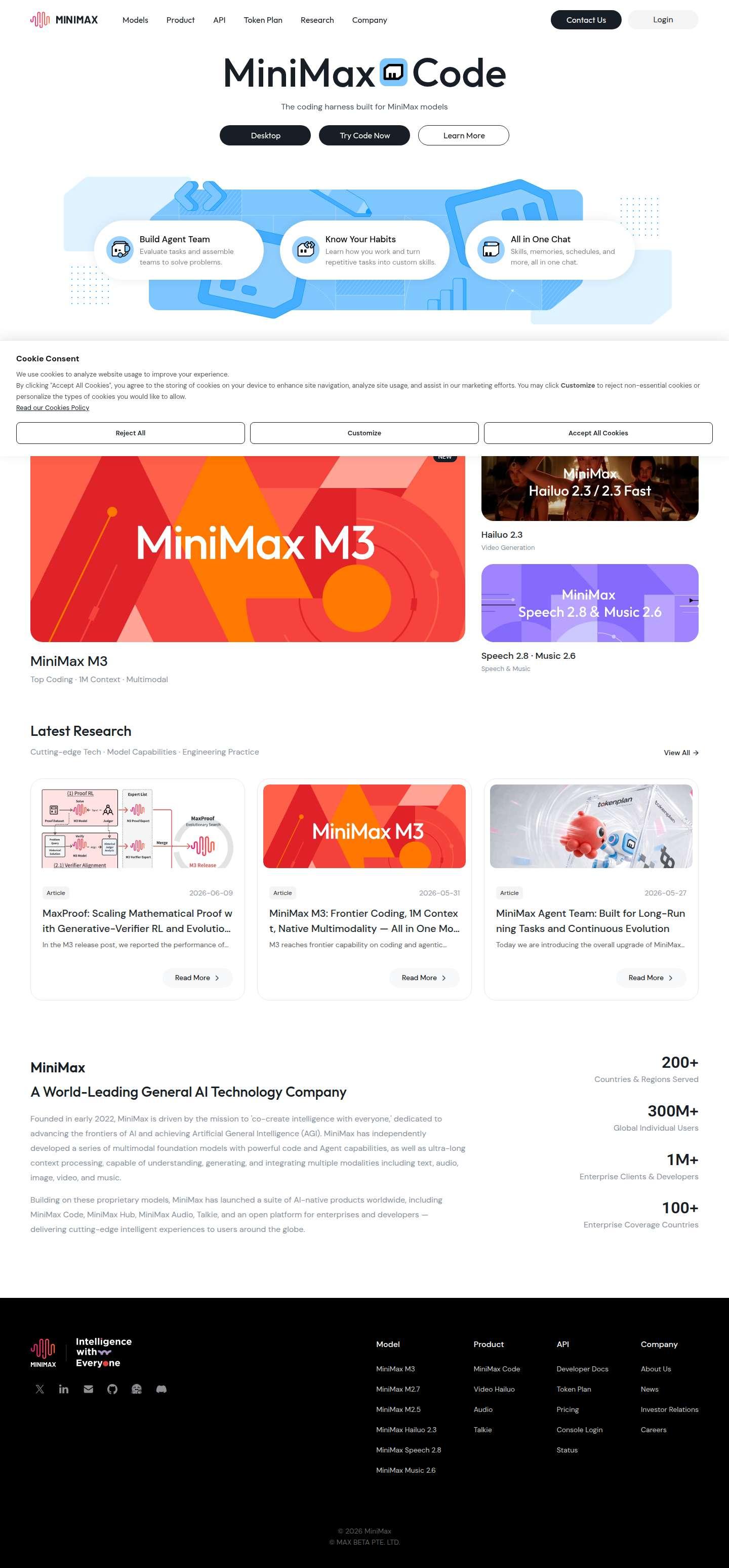 minimax.io website preview