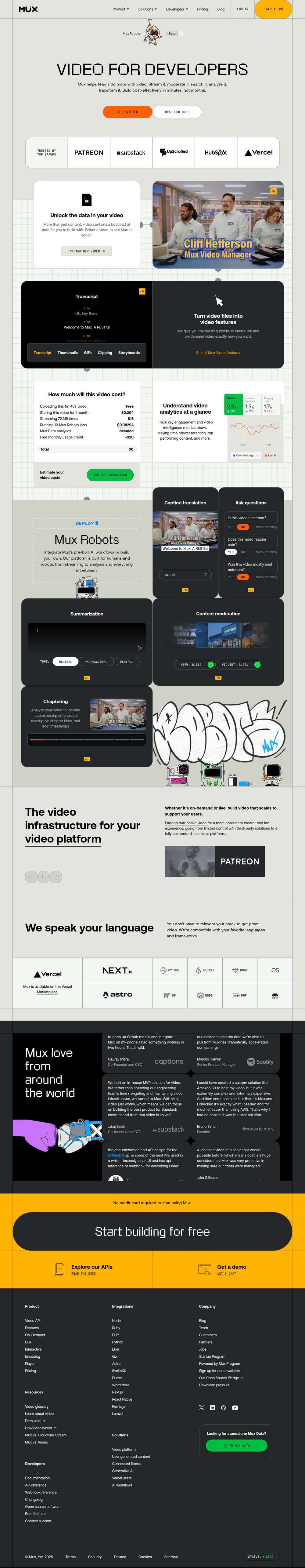 First-fold preview of mux.com