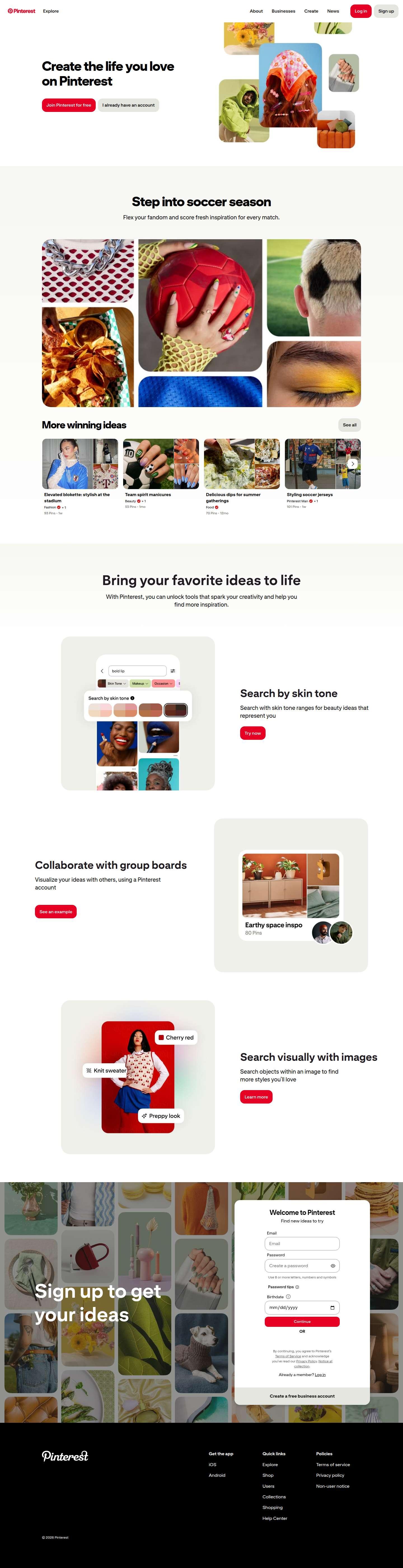 pinterest.com website preview