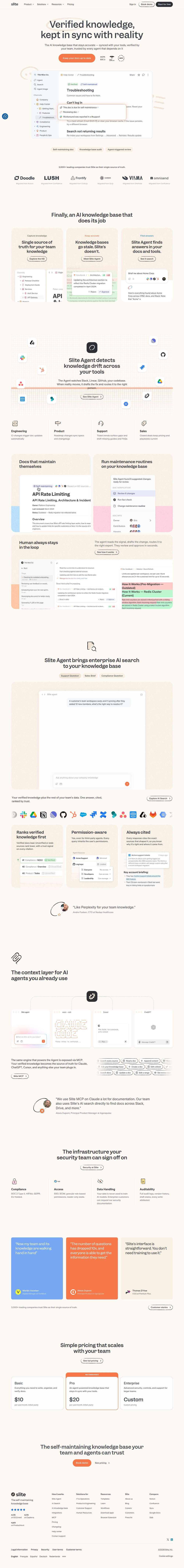 First-fold preview of slite.com