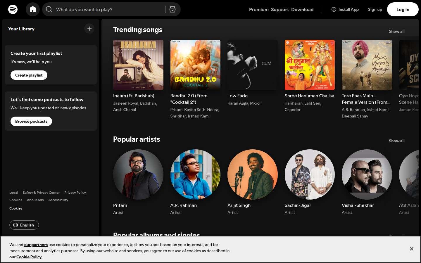 spotify.com website preview
