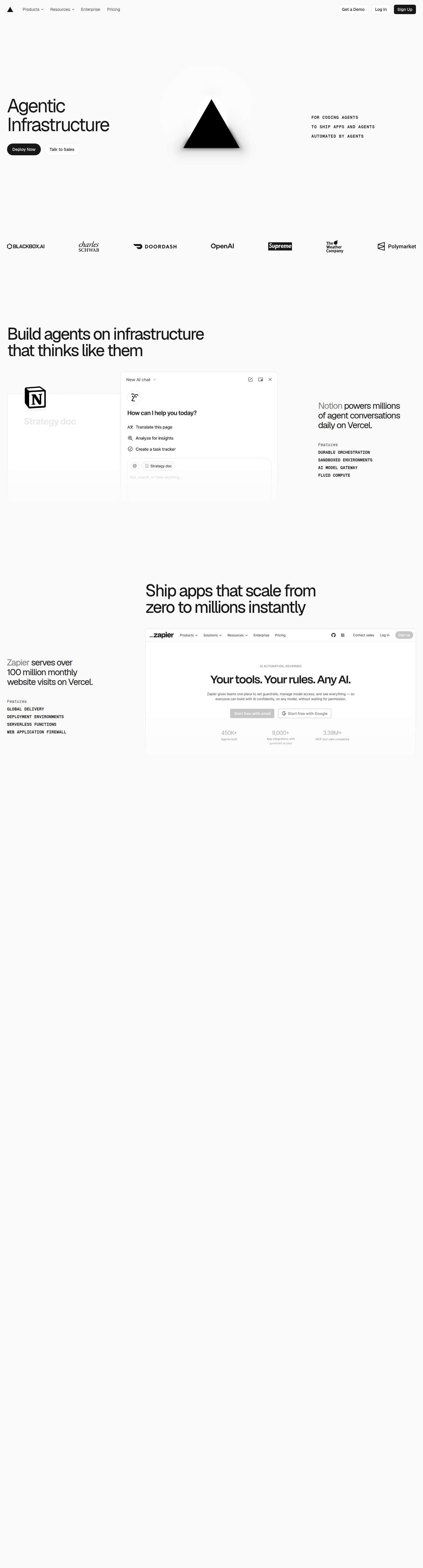 First-fold preview of vercel.com